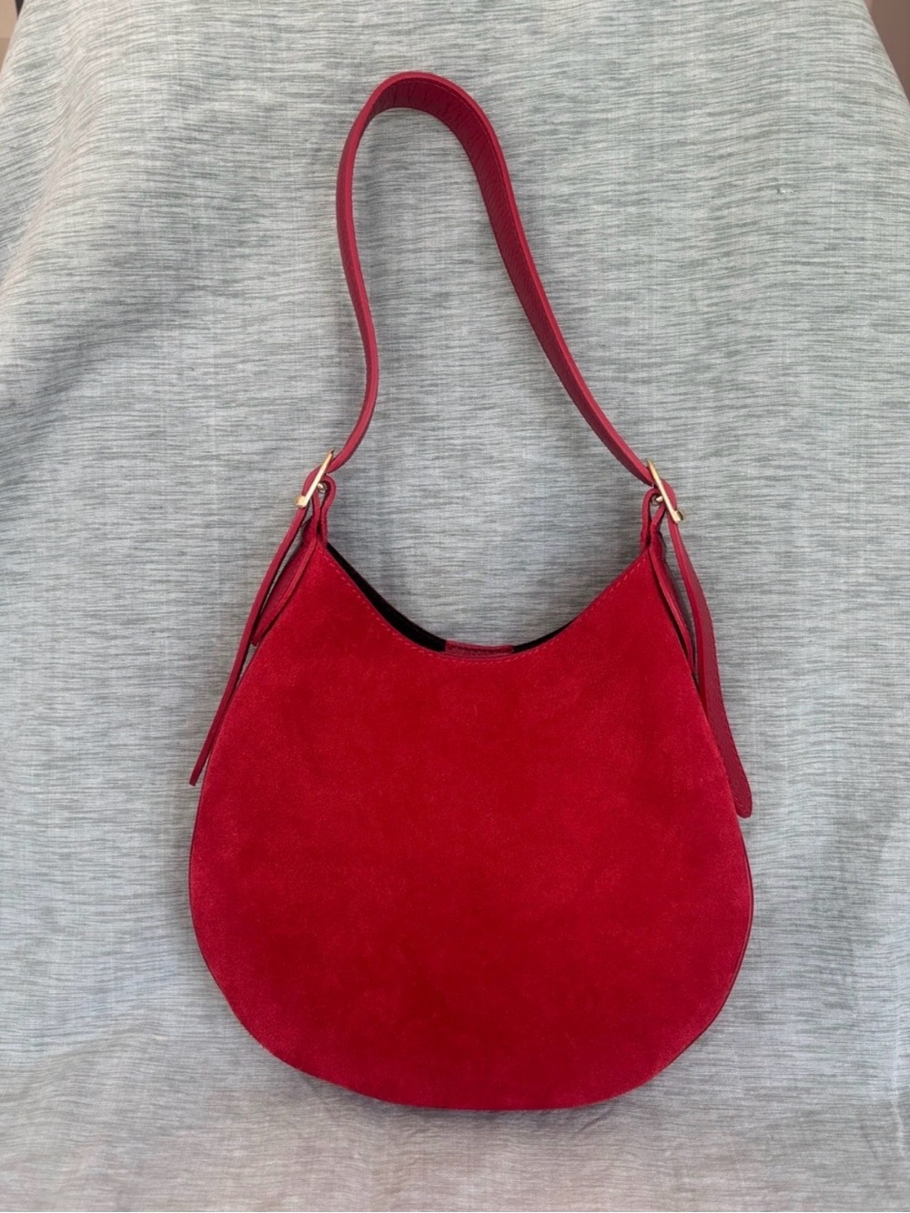 Isadora Italian 🇮🇹 Red Genuine Suede Leather Shoulder Hobo Bag